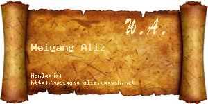 Weigang Aliz névjegykártya